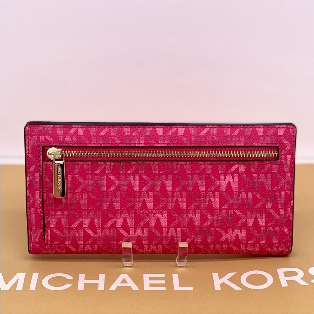 Michael Kors Reed Snap Bifold Wallet Electric Pink - Picture 6 of 11
